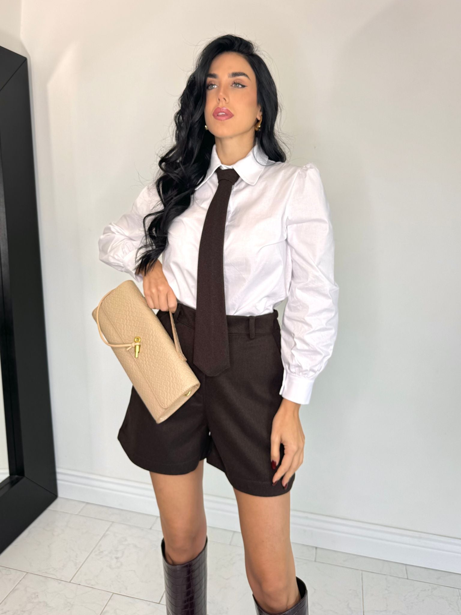 Cord set cravatta marrone