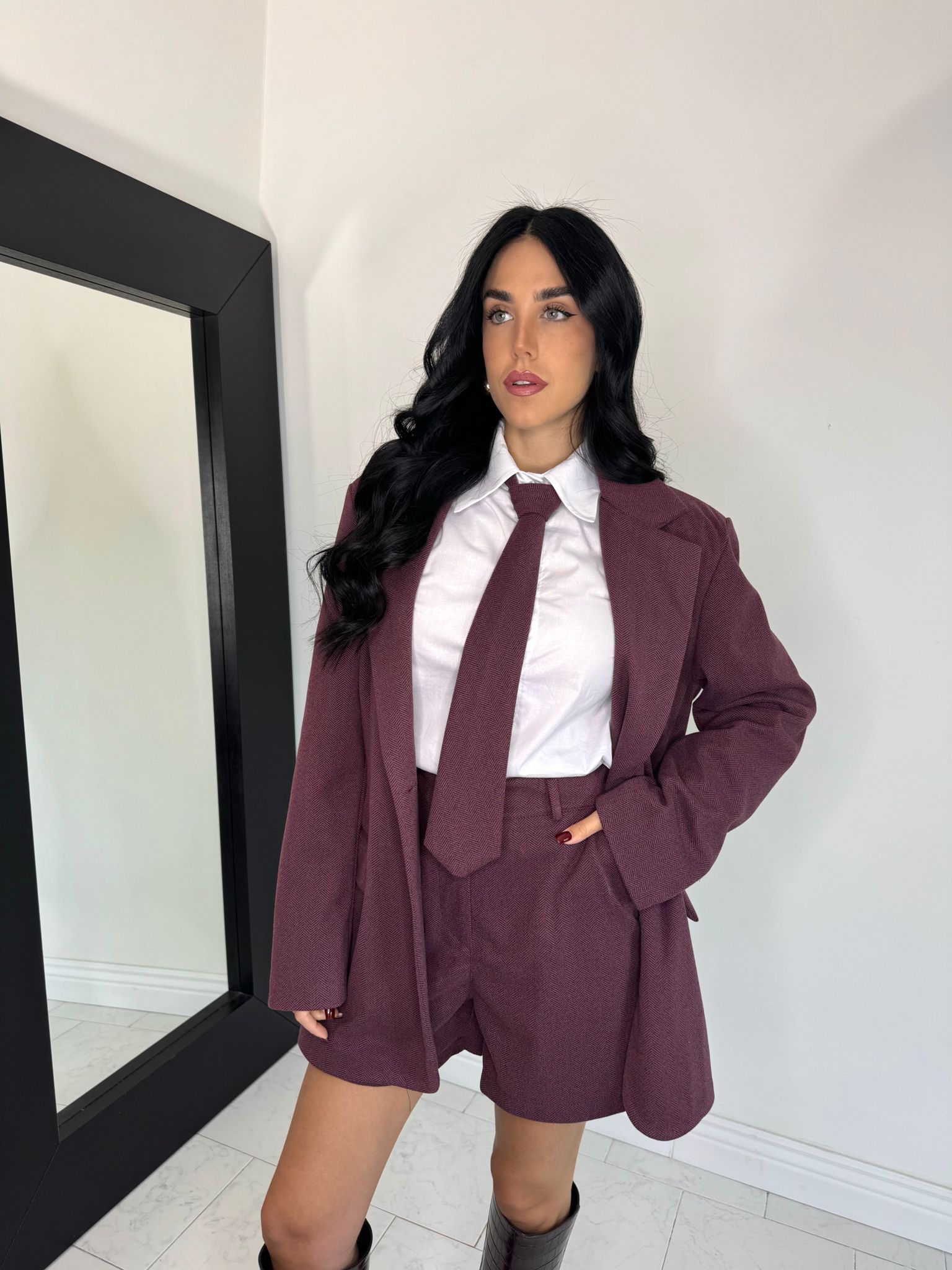 Blazer scozia bordeaux
