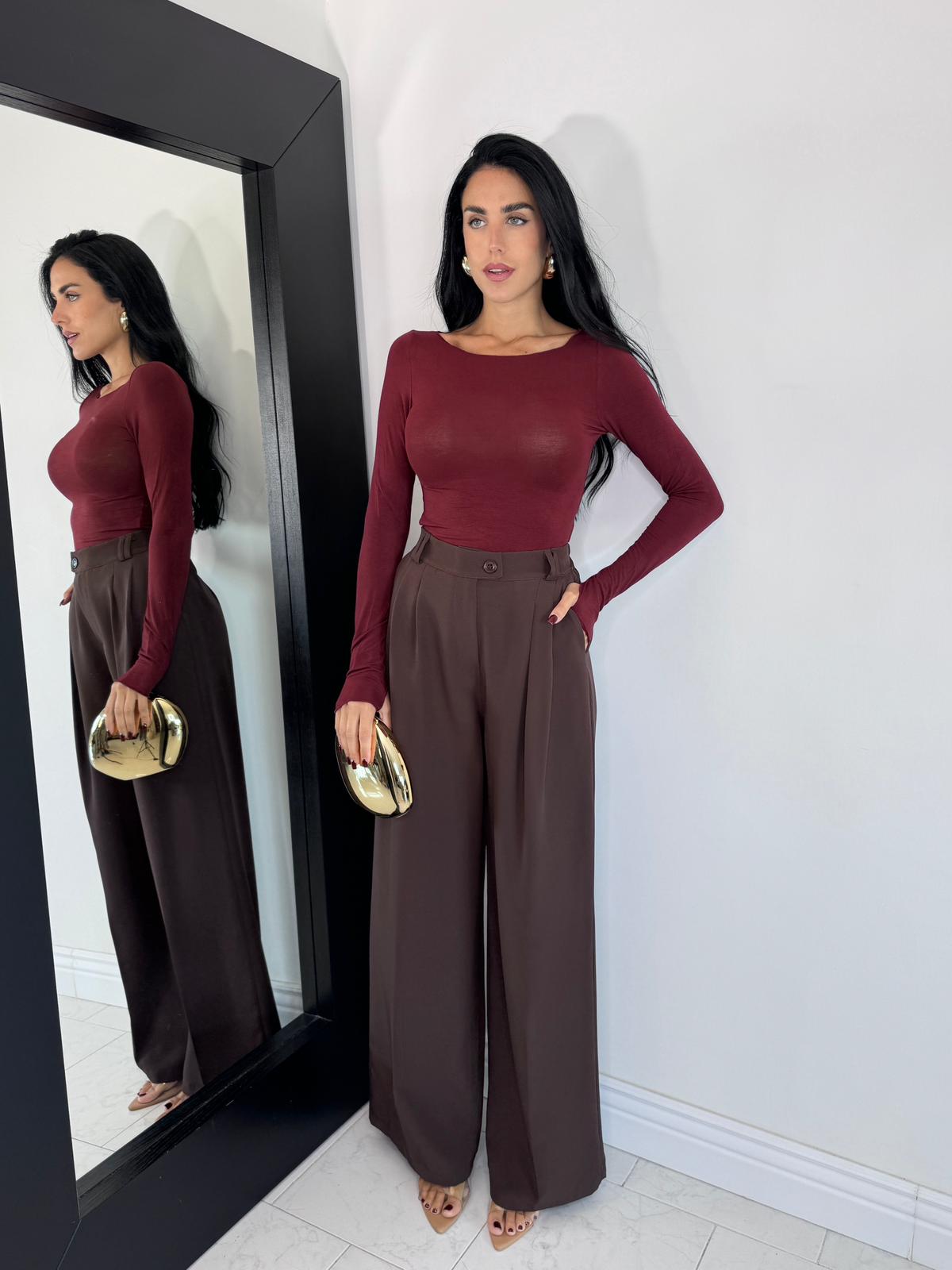 Pantalone classic marrone