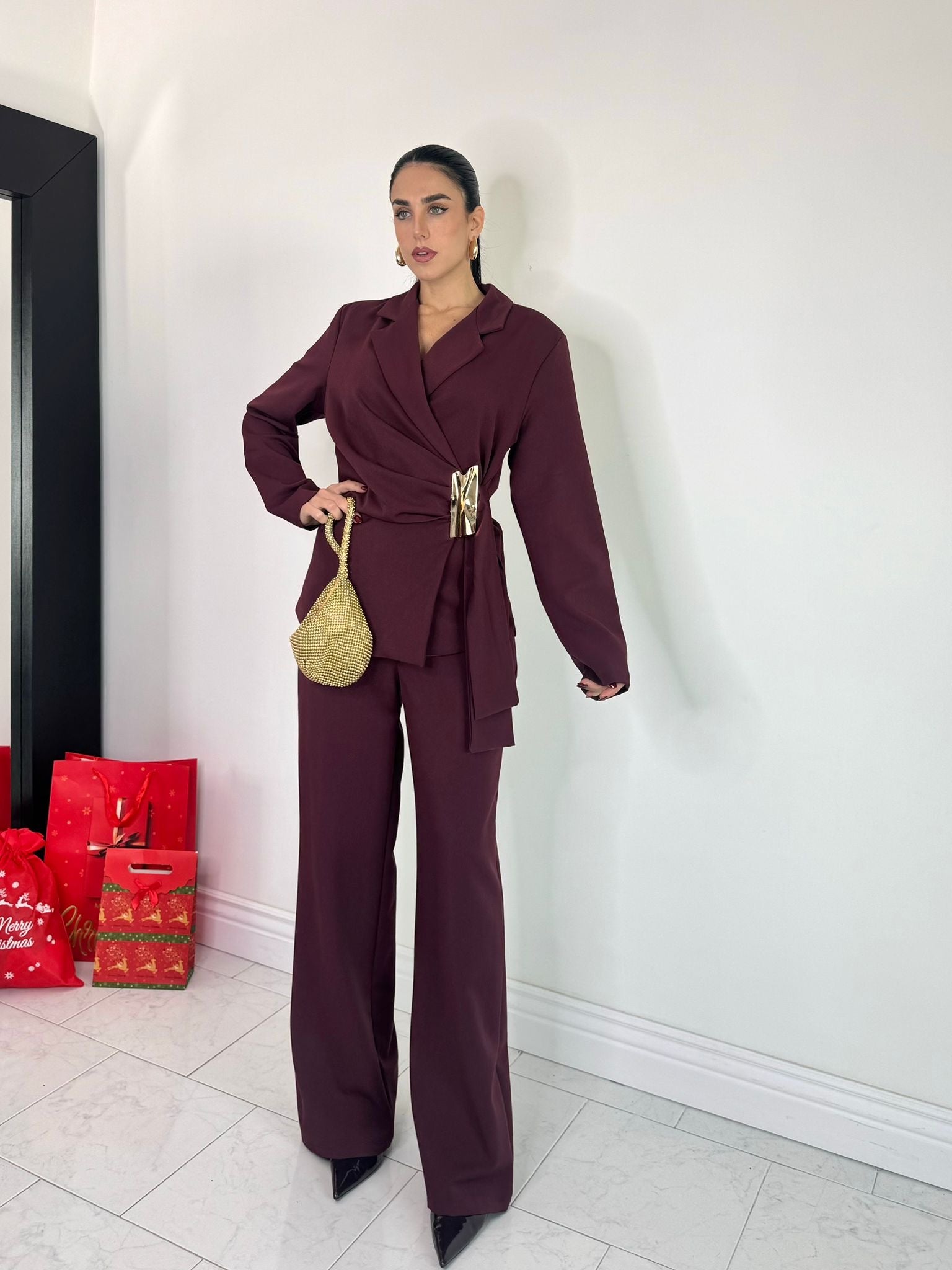 Tailleur holiday elegance bordeaux