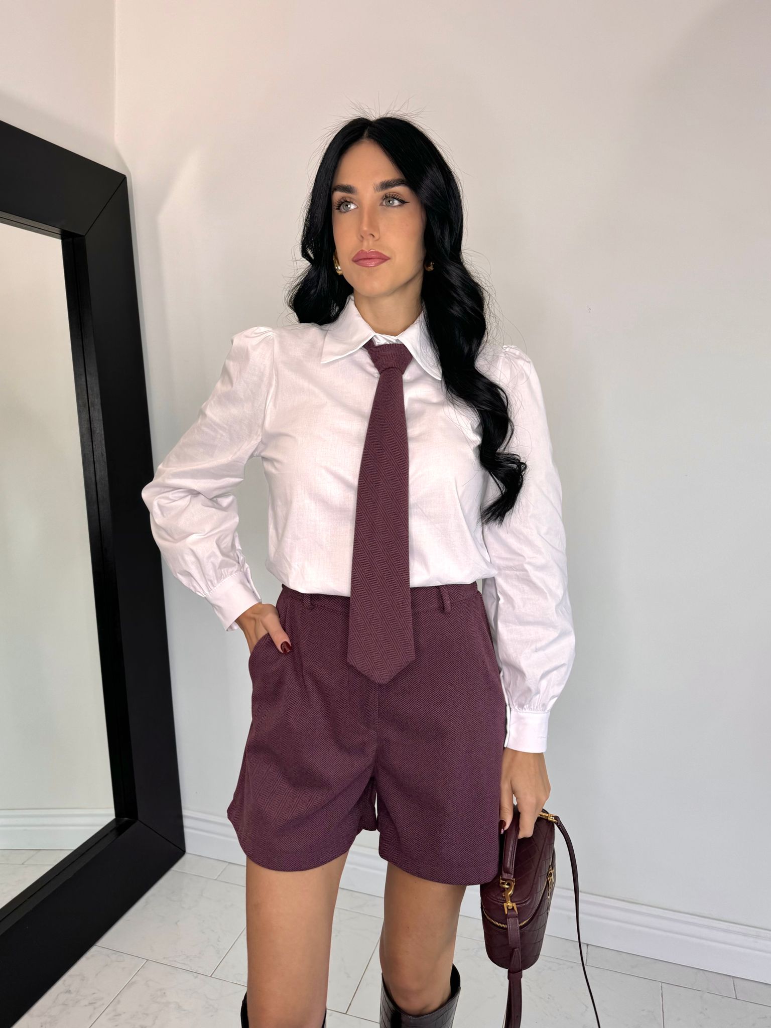 Cord set cravatta bordeaux