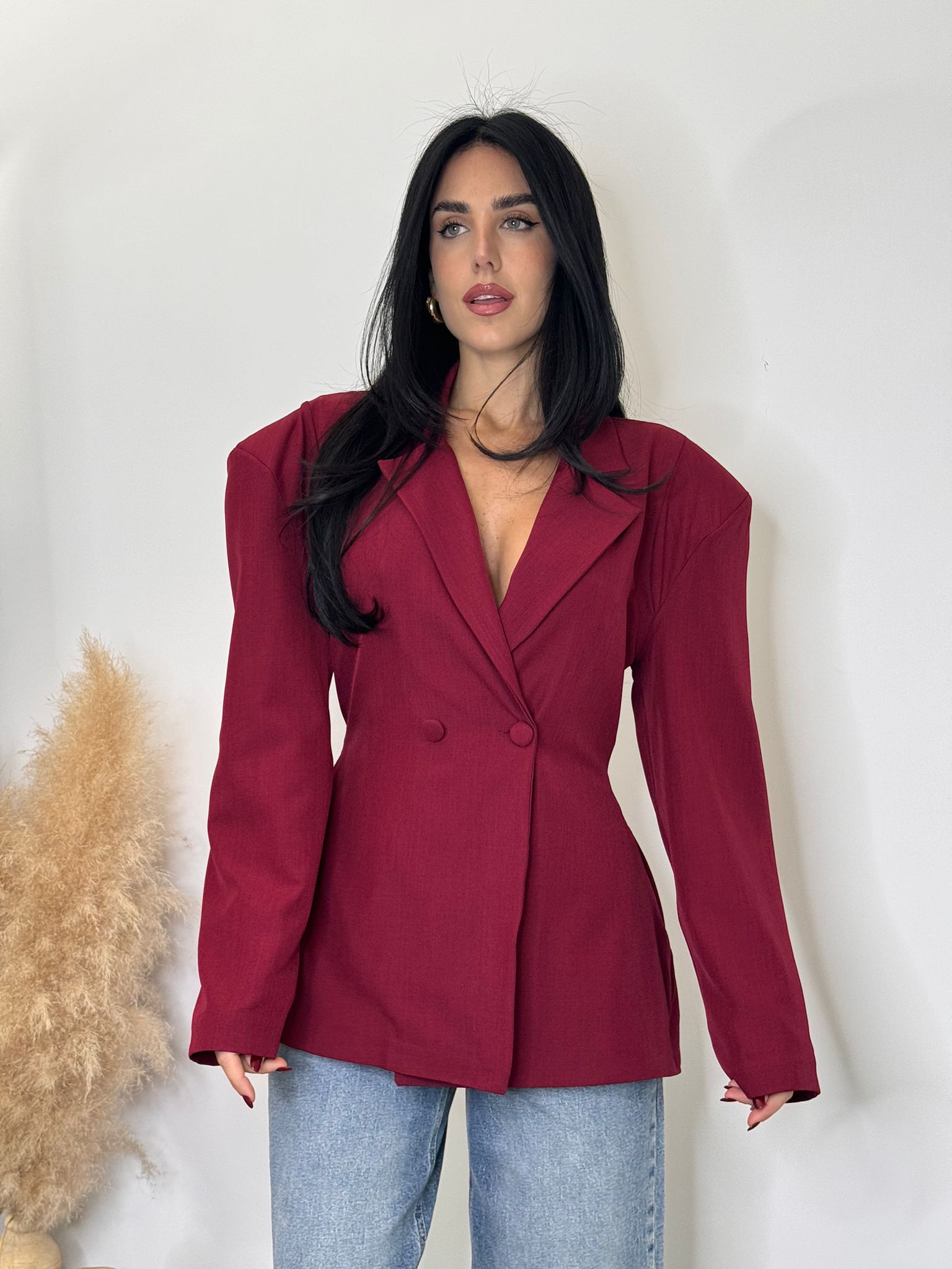 Blazer spalline bordeaux
