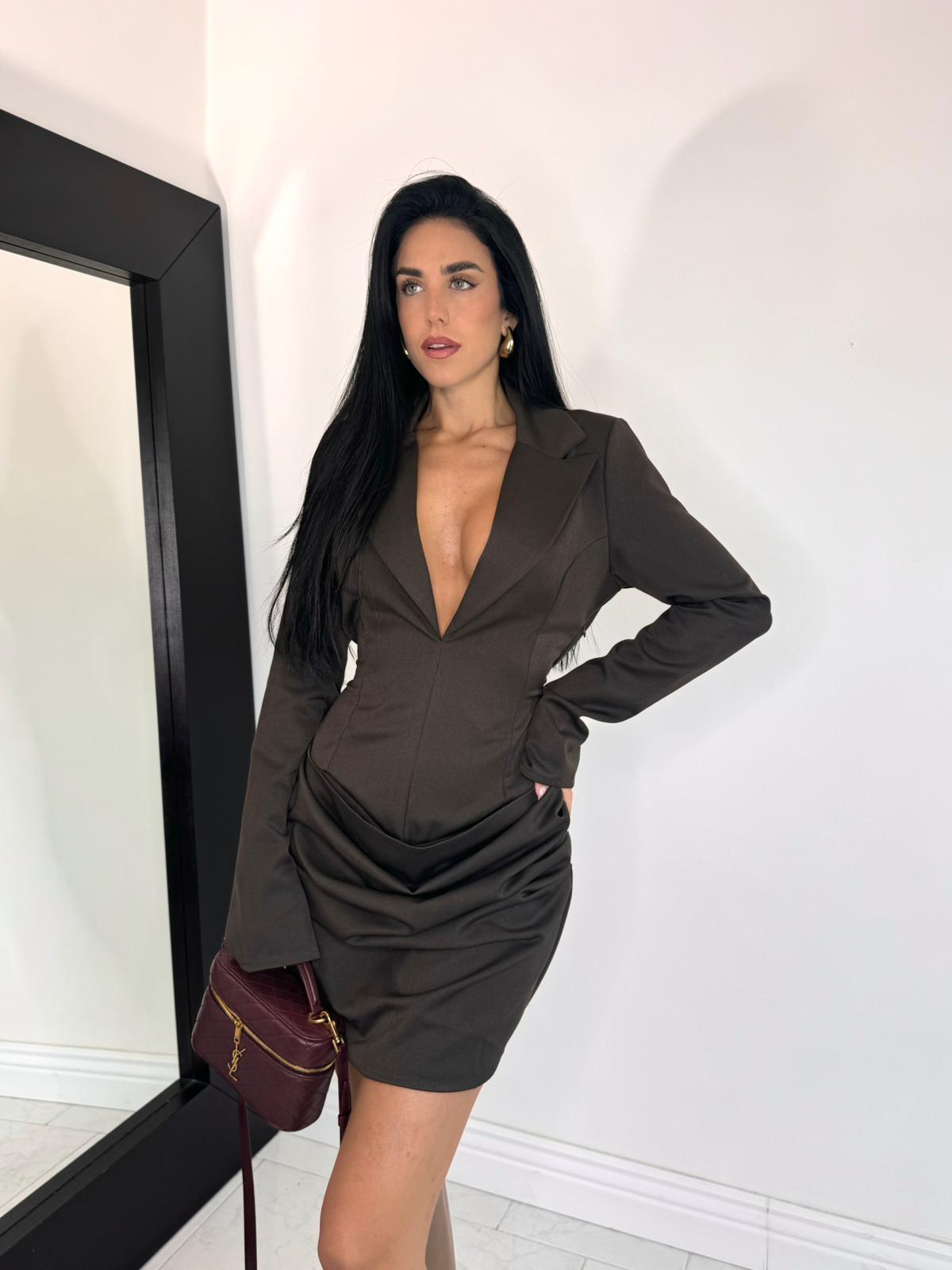 Abito camicia luna marrone