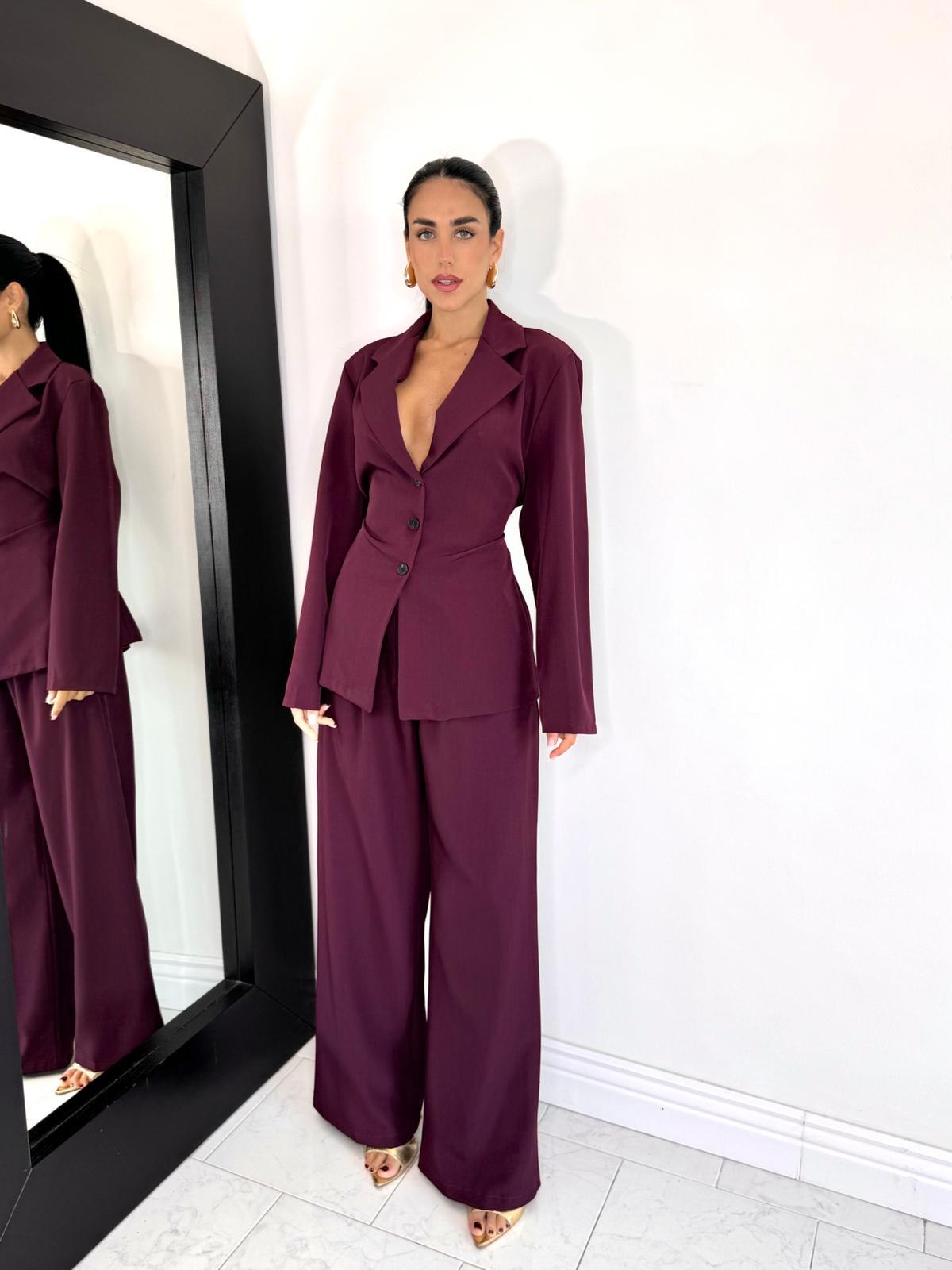 Cord set Diana bordeaux