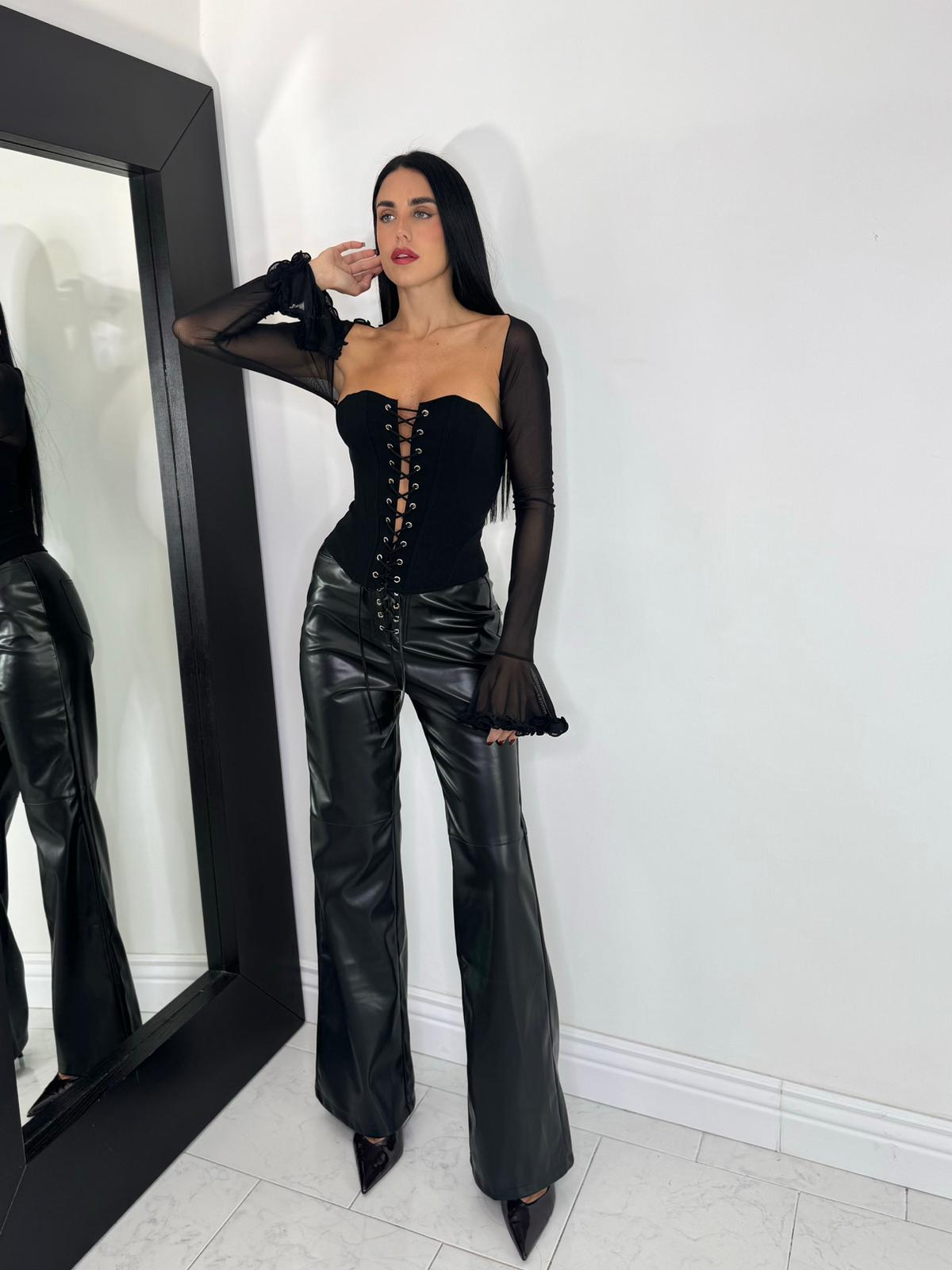 Pantalone incrocio nero