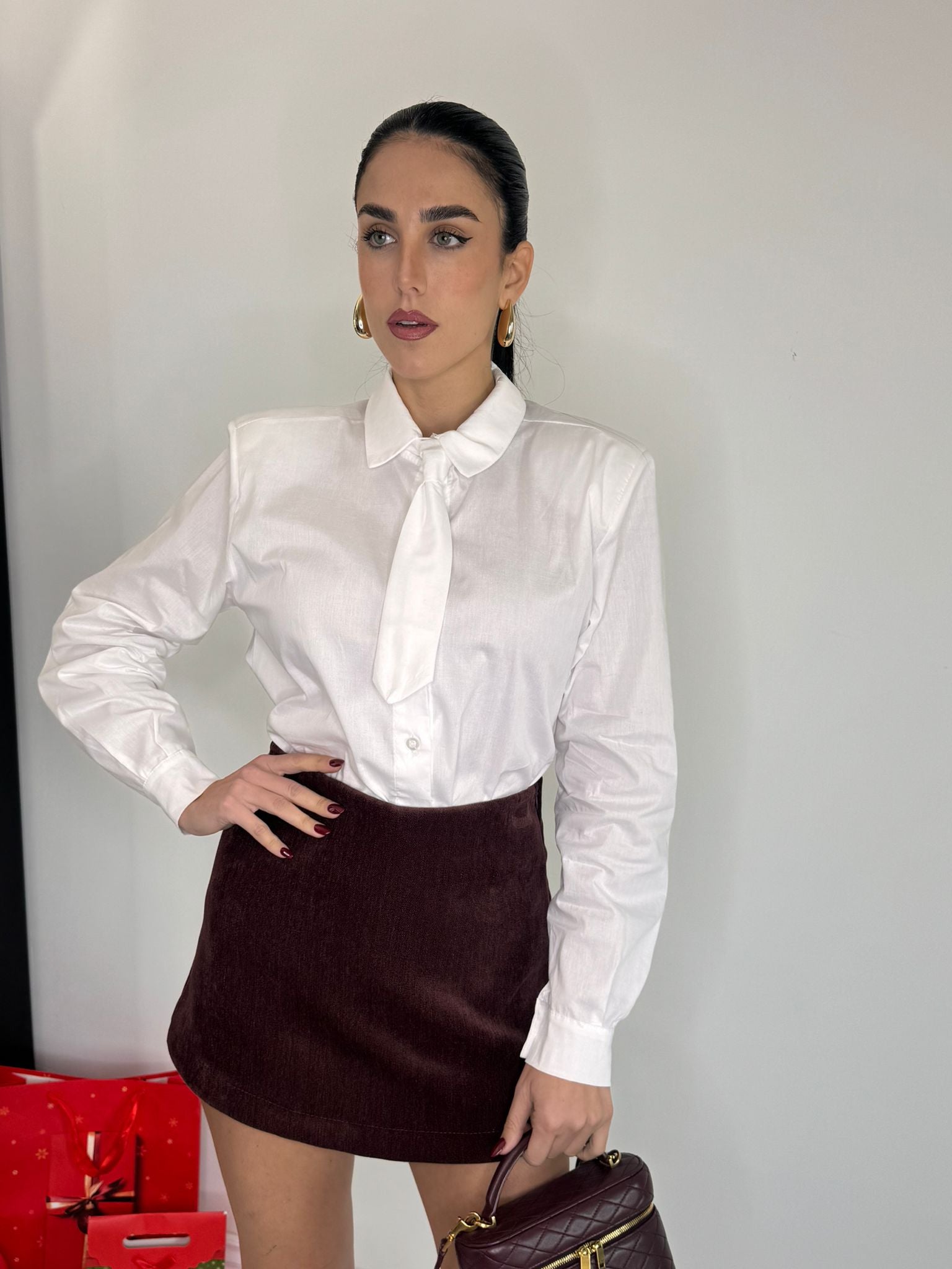 Camicia cravatta white