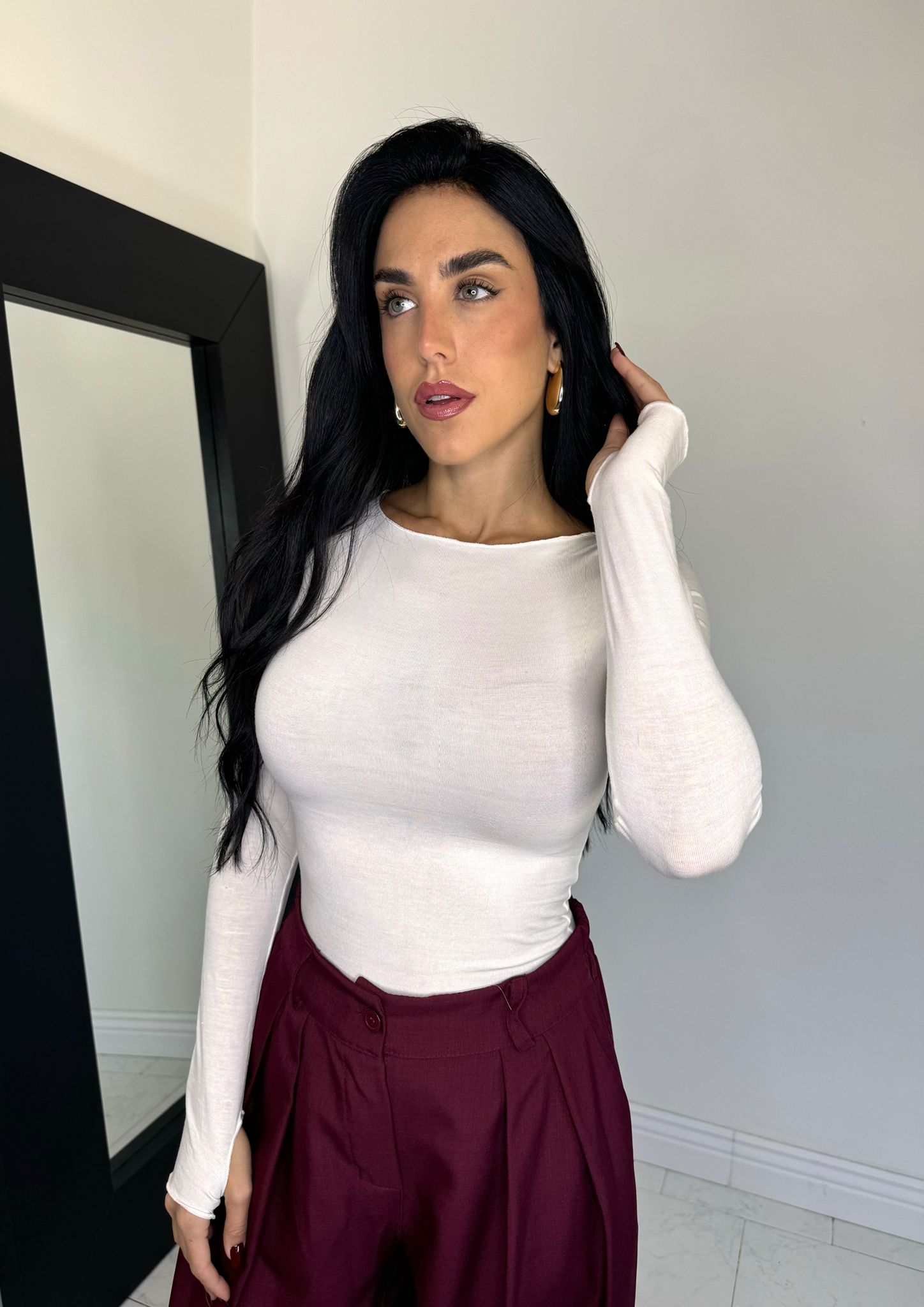 Body scollo rotondo bianco