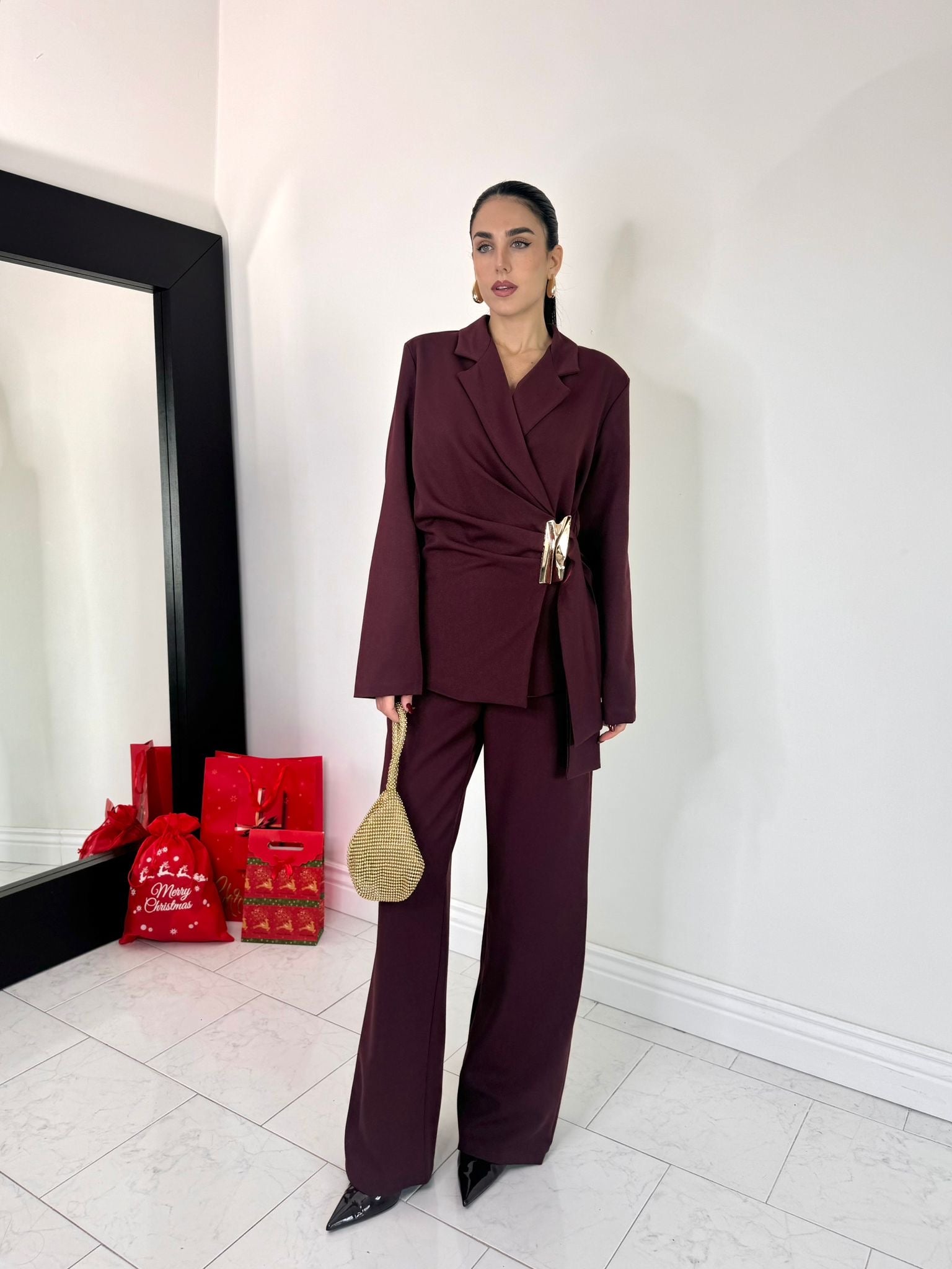 Tailleur holiday elegance bordeaux