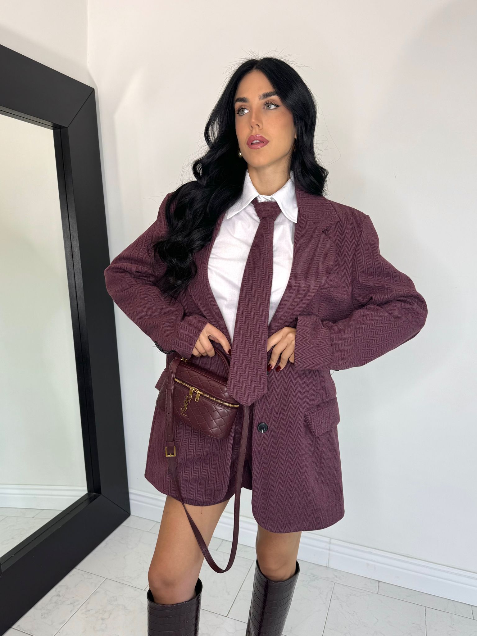 Blazer scozia bordeaux