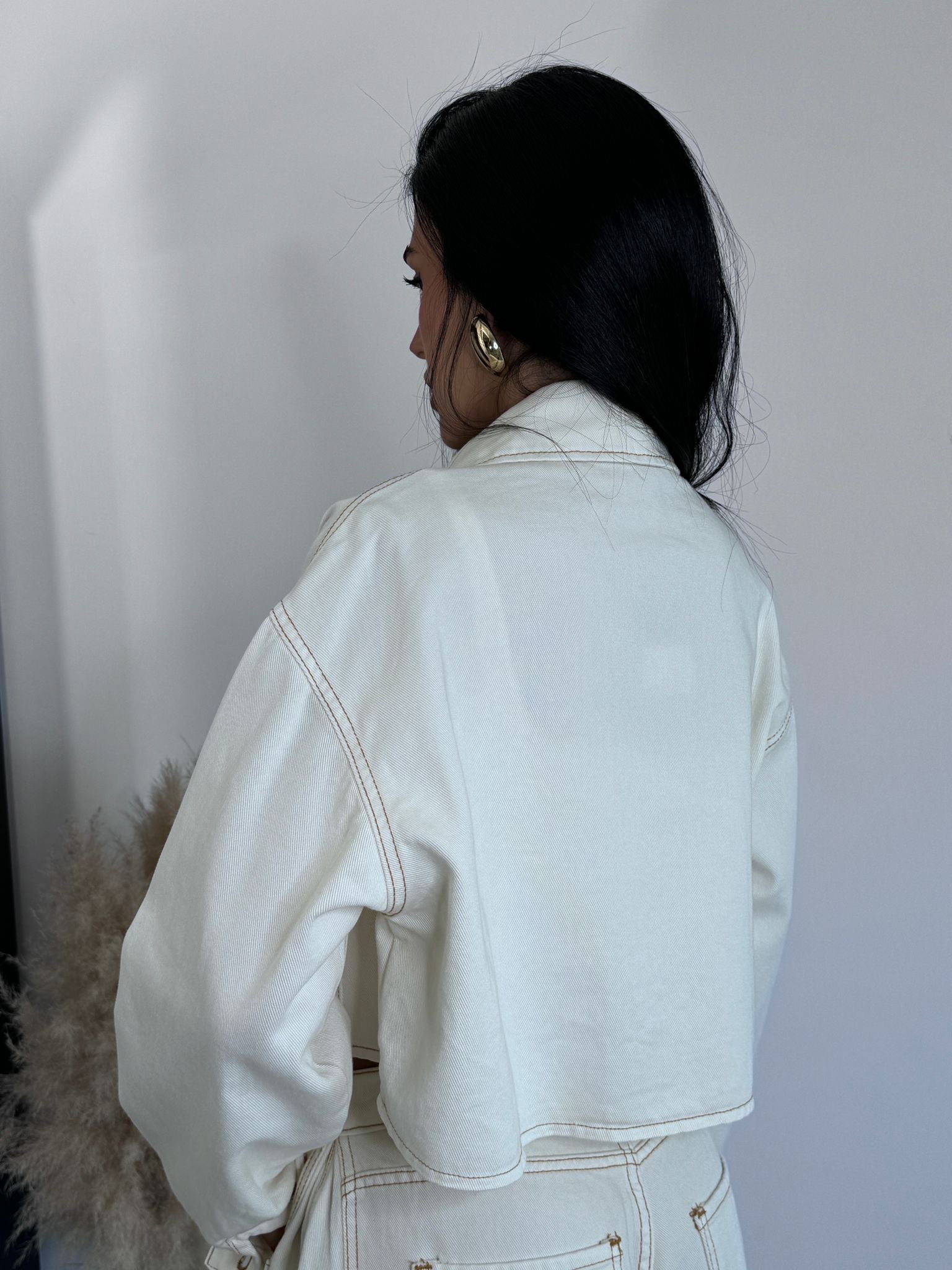 Giubbino crop denim