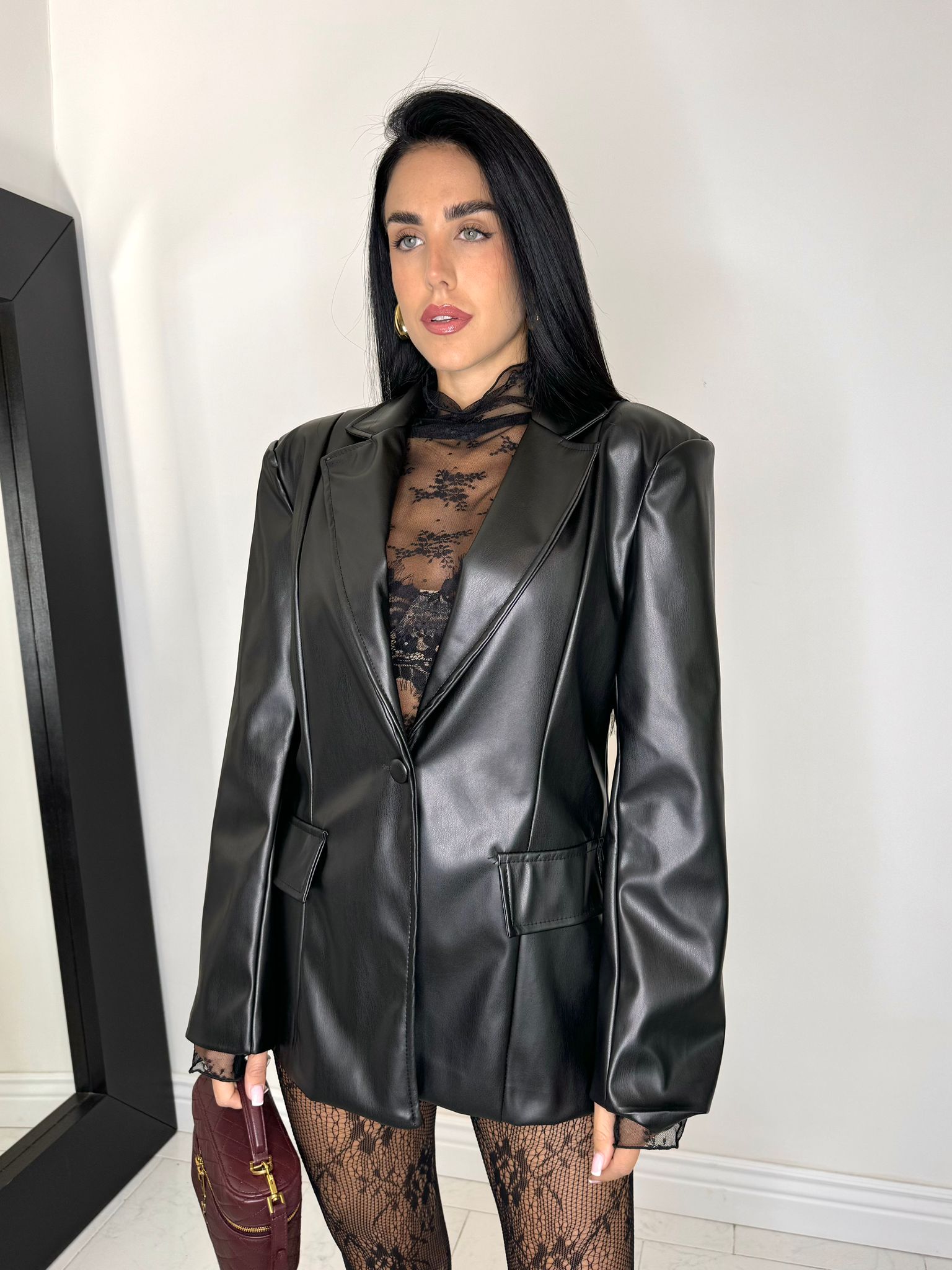 Blazer spalline in ecopelle