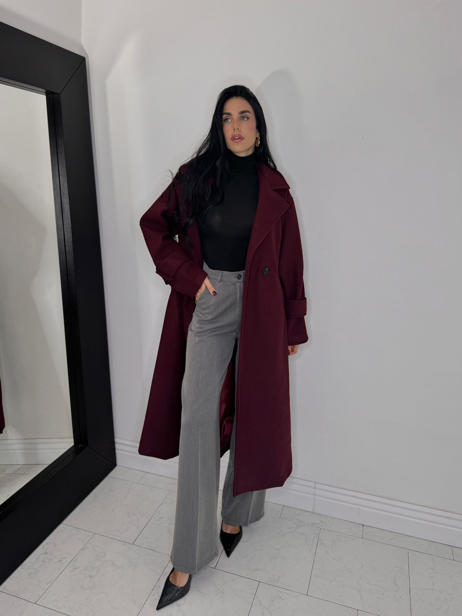 Cappotto Giulia bordeaux