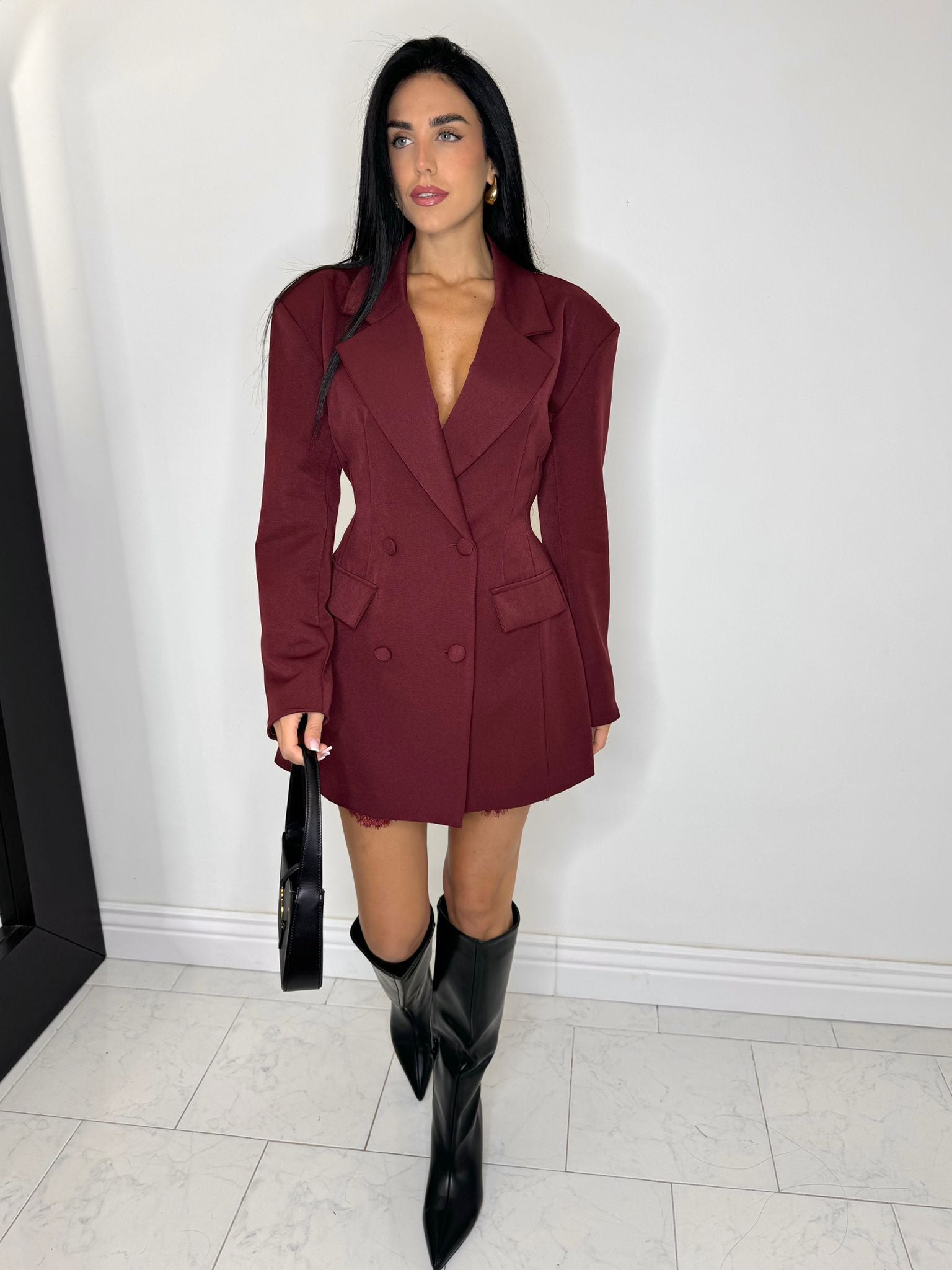 Blazer dress essence bordeaux