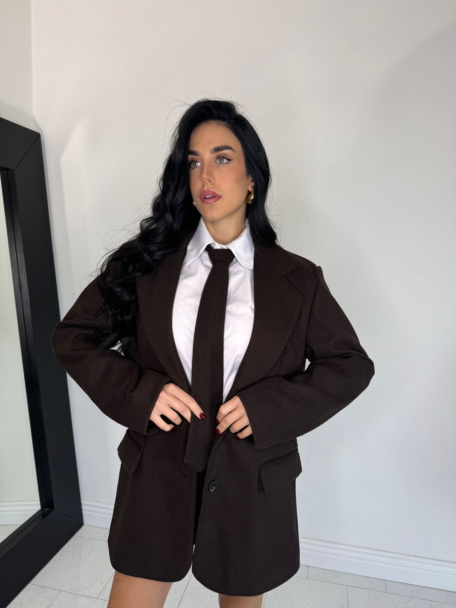 Blazer scozia marrone